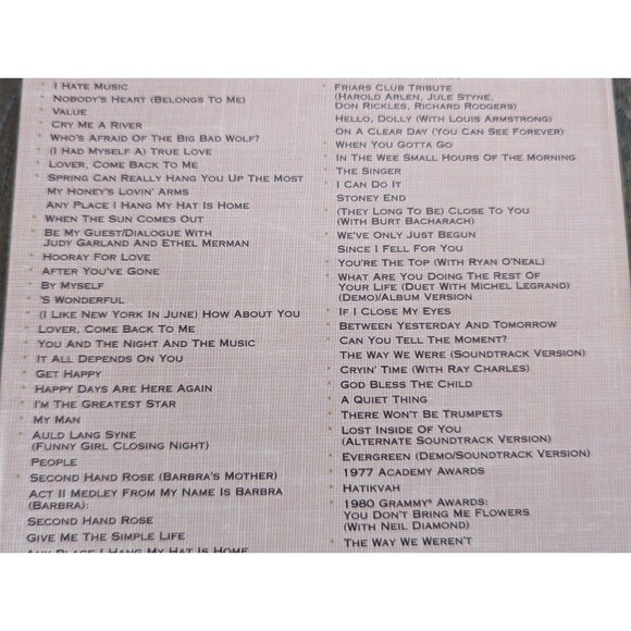 1991 Boxed Disc Set Barbra Streisand CDs Just for the Record Hits 1960s-1980s - Picture 13 of 14